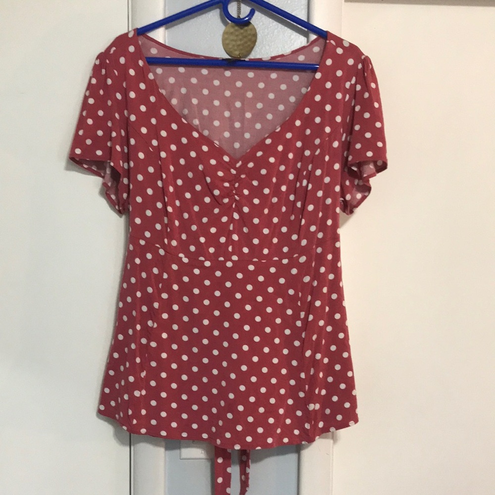 TORRID Polka Dot V-Neck Top